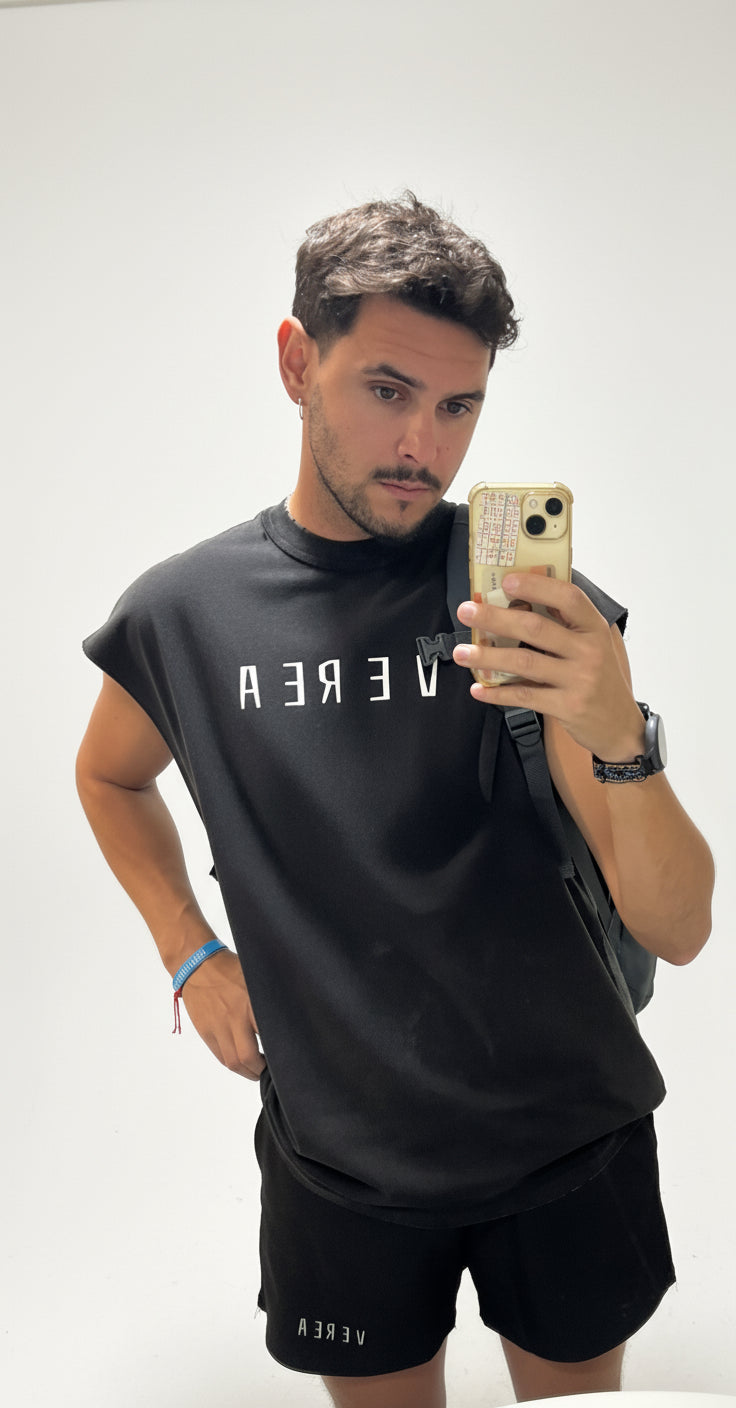 Camiseta sin mangas Negra